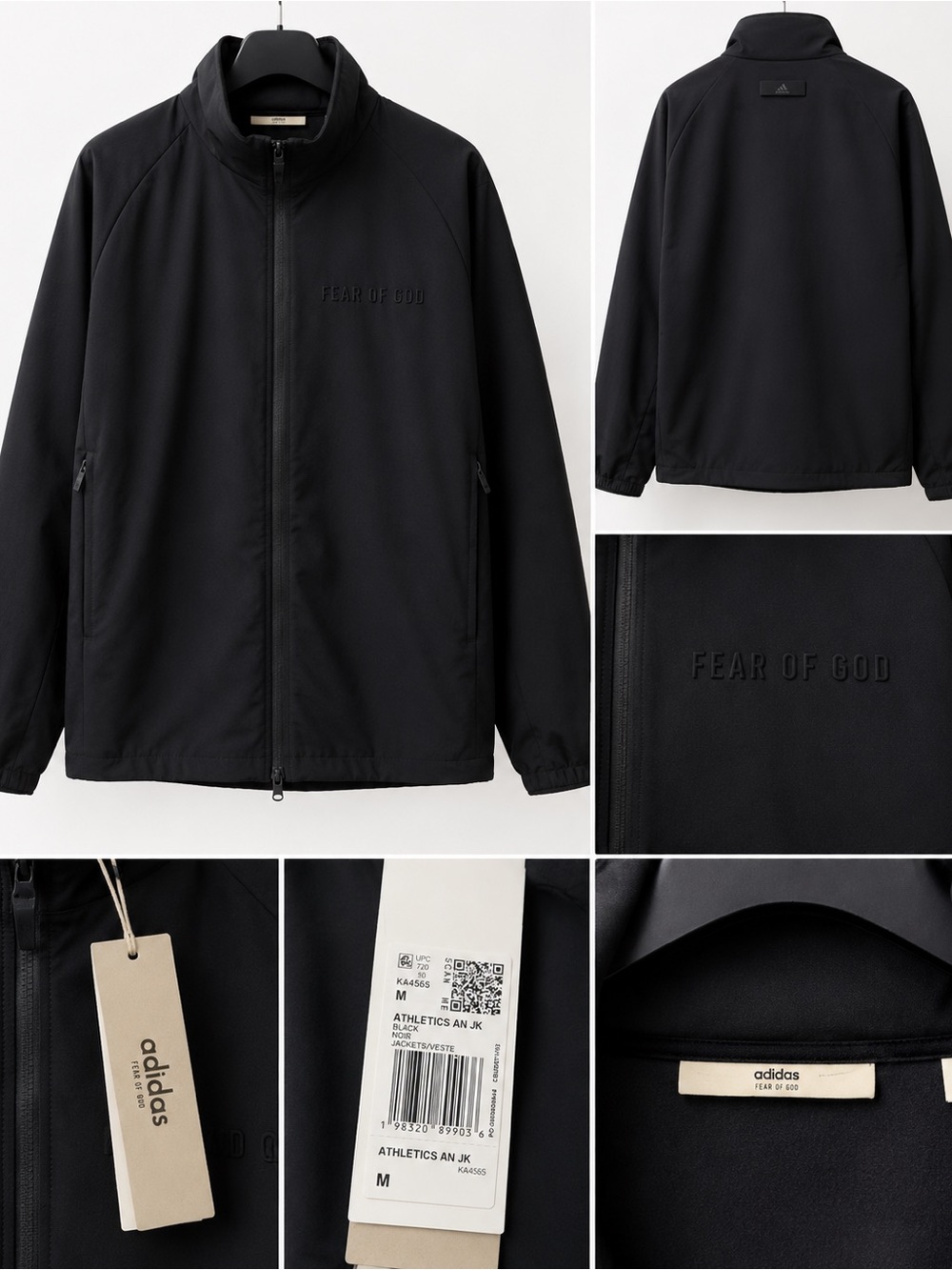 Fear of God Black Lightweight Zip-Front Track Jacket
